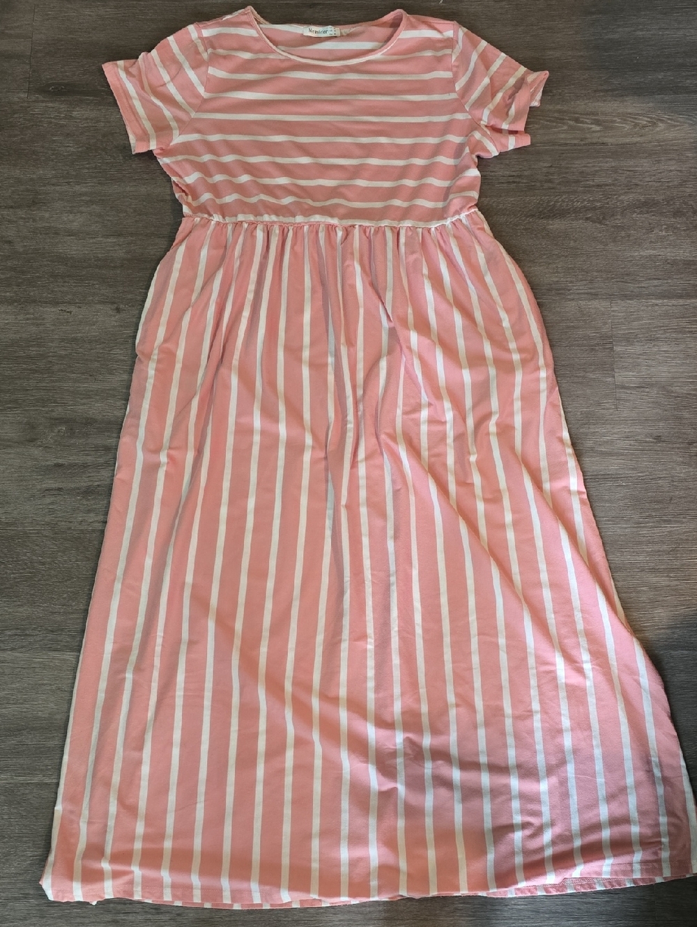 Pink and White Striped Maxi Dress - Casual Women’s Summer Dress